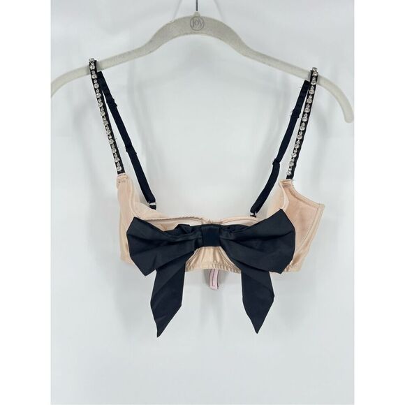 Victoria's Secret Dream Angels Pushup Bra Rhinestone Large Bow Gemstone Size 32D - Picture 2 of 7